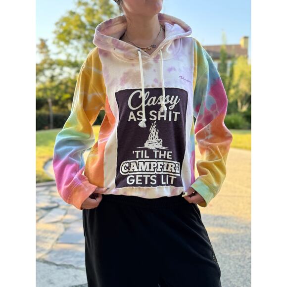 Upcycled Champion Classy as $hit Sweatshirt Size S-M | SAME DAY SHIP - Picture 1 of 8